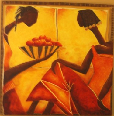 Painting titled "partage" by Sandrine Sàn, Original Artwork