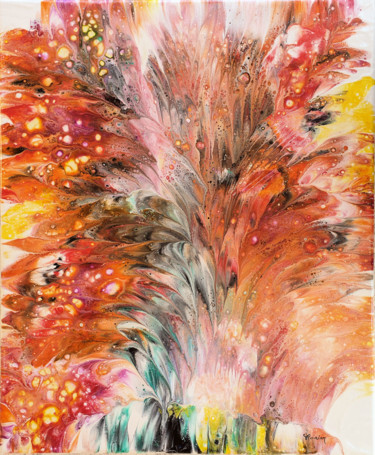 Peinture intitulée "Tsunami floral" par Sandrine Poirier, Œuvre d'art originale, Acrylique