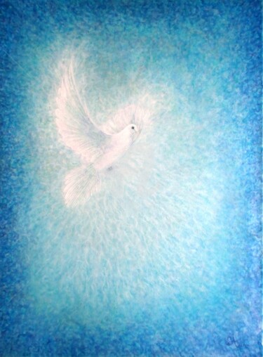 Peinture intitulée "HOLY SPIRIT 14" par Sandrine Auriac, Œuvre d'art originale, Huile