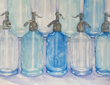 Painting titled "Siphons" by Sandrine Claveyrolat, Original Artwork, Watercolor
