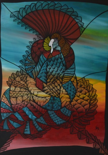 Malerei mit dem Titel "Flamenco." von Sandrine Damour, Original-Kunstwerk