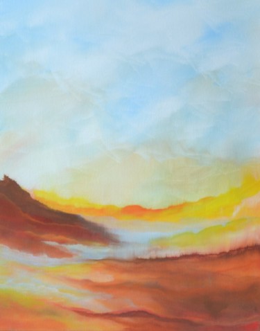 Peinture intitulée "La rivière nuage." par Sandrine Damour, Œuvre d'art originale