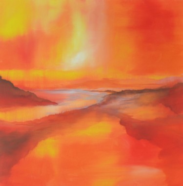 Painting titled "Le chenal." by Sandrine Damour, Original Artwork