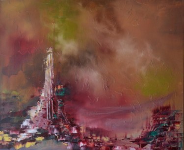 Peinture intitulée "La tour" par Sandrine Damour, Œuvre d'art originale