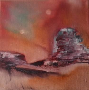Painting titled "Espace" by Sandrine Damour, Original Artwork, Oil