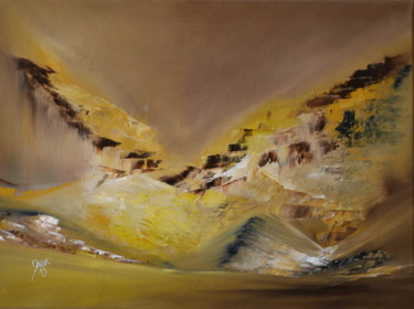 Peinture intitulée "La montagne Lion" par Sandrine Damour, Œuvre d'art originale, Huile