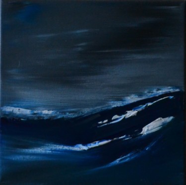 Painting titled "Mer noctambule" by Sandrine Damour, Original Artwork