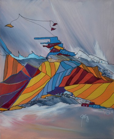 Peinture intitulée "L'aube d'avant" par Sandrine Damour, Œuvre d'art originale, Autre