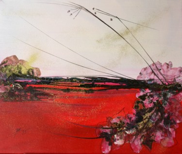 Painting titled "A fleur d'eau!" by Sandrine Damour, Original Artwork