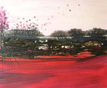 Peinture intitulée "La forêt aux bulles" par Sandrine Damour, Œuvre d'art originale