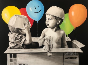 Peinture intitulée "Les enfants terribl…" par Sanie, Œuvre d'art originale, Acrylique