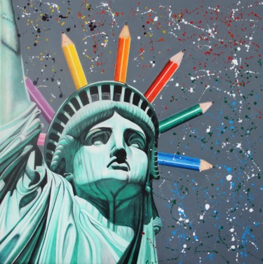 Dessin intitulée "LIBERTE" par Sandrine Hardjani, Œuvre d'art originale, Crayon