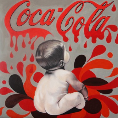 Dessin intitulée "COCACOLA'S BABY" par Sandrine Hardjani, Œuvre d'art originale, Crayon