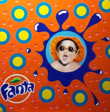 Painting titled "Fanta's Baby" by Sandrine Hardjani, Original Artwork