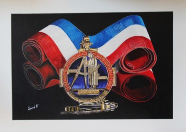 Dessin intitulée "Médaille des Meille…" par Sandrine Hardjani, Œuvre d'art originale, Crayon