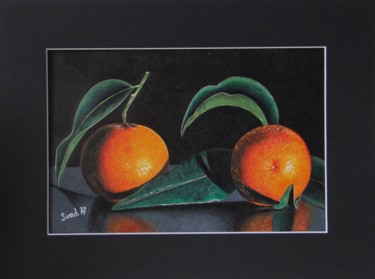 Peinture intitulée "Mandarines Corse" par Sandrine Hardjani, Œuvre d'art originale