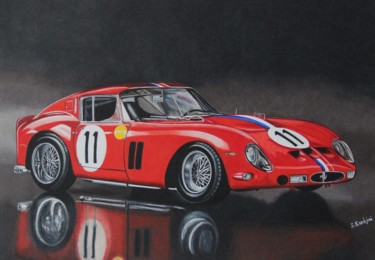 Dessin intitulée "FERRARI GTO 250" par Sandrine Hardjani, Œuvre d'art originale, Crayon