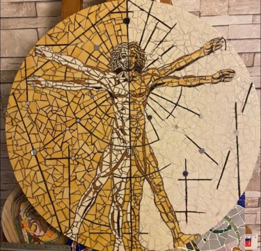 Collages intitulée "« L’homme de Vitruv…" par Sandrine Proserpine, Œuvre d'art originale, Collages