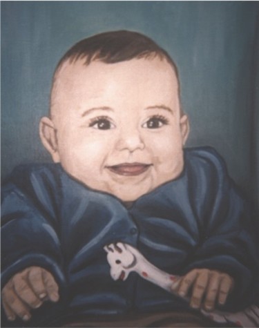 Peinture intitulée "bébé" par Sandrine Proserpine, Œuvre d'art originale