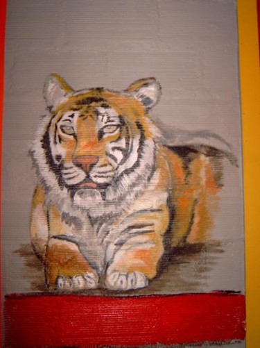 Painting titled "tigre_raOcraOamom" by Sandrine Proserpine, Original Artwork