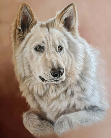 Painting titled "Ulysse" by Sandrine Puisais, Original Artwork, Pastel