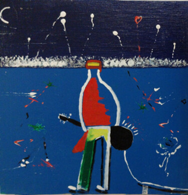 Malerei mit dem Titel "Concerto Manuchao" von Sandro Sabatini, Original-Kunstwerk, Emaille