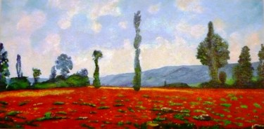 Schilderij getiteld "Omaggio a Monet" door Sandro Sabatini, Origineel Kunstwerk, Olie