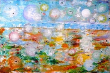 Pittura intitolato "Paesaggio immaginar…" da Sandro Sabatini, Opera d'arte originale, Olio