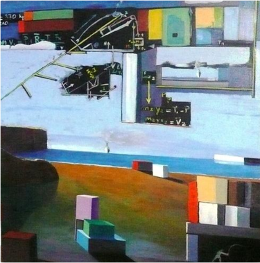 Painting titled "E' tutto relativo." by Sandro Sabatini, Original Artwork, Enamel