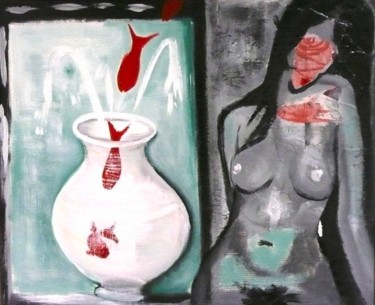 Peinture intitulée "Susy and the jumpin…" par Sandro Sabatini, Œuvre d'art originale, Émail