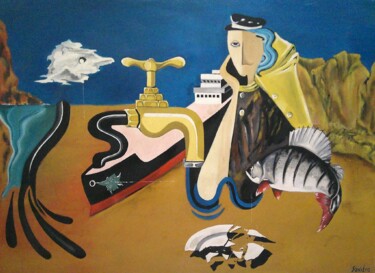 Peinture intitulée "Le risque" par Sandro, Œuvre d'art originale, Huile Monté sur Châssis en bois