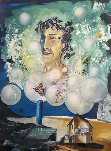 Картина под названием "Aprés fete" - Sandro, Подлинное произведение искусства, Масло Установлен на Деревянная рама для носил…