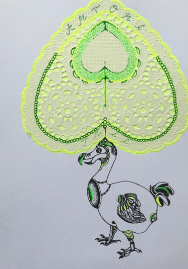Drawing titled "leaf in the head" by Sandro Brito (Sanarts), Original Artwork, Marker