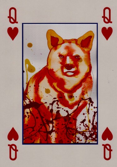 Картина под названием "Queen of the Hearts" - Sandro Brito (Sanarts), Подлинное произведение искусства, Акварель