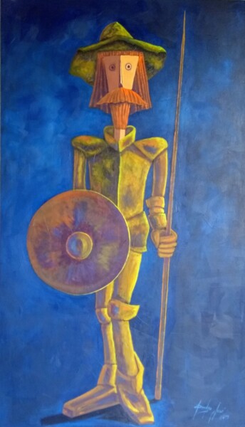 Painting titled "Dom Quixote I" by Sandro José, Original Artwork, Acrylic