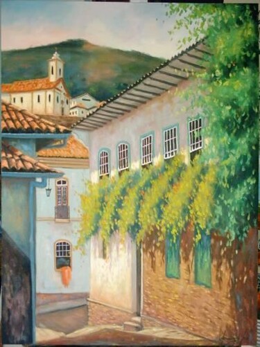 Pintura intitulada "Rua da Arieira" por Sandro José Da Silva, Obras de arte originais, Óleo