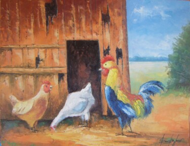 Pintura intitulada "Fundo de quintal" por Sandro José Da Silva, Obras de arte originais, Óleo