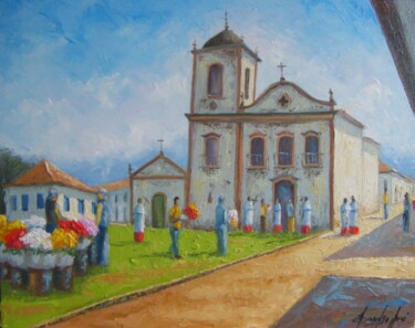 Pintura intitulada "Vida em Paraty" por Sandro José Da Silva, Obras de arte originais, Óleo