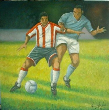 Pintura intitulada "Futebol" por Sandro José Da Silva, Obras de arte originais, Óleo