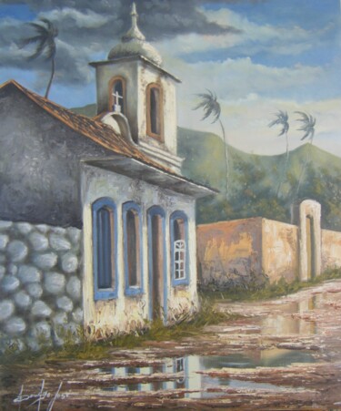 Pintura intitulada "Casario" por Sandro José Da Silva, Obras de arte originais, Óleo