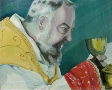 Pittura intitolato "Omaggio a Padre Pio" da Sandro Mulinacci, Opera d'arte originale