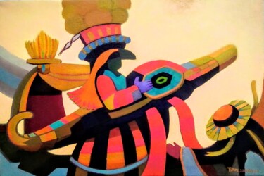 Malerei mit dem Titel "FESTEJO 1" von Sandro Torregroza, Original-Kunstwerk, Öl Auf Keilrahmen aus Holz montiert