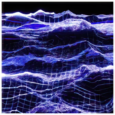 Digital Arts titled "Waves #7523" by Sandro, Original Artwork, Digital Painting
