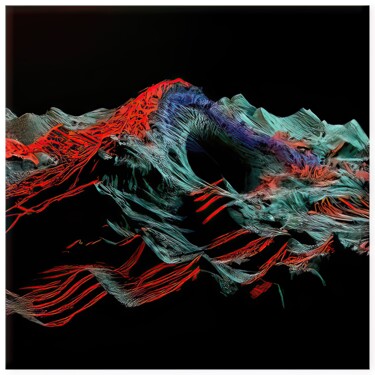 Digital Arts titled "Waves #8876" by Sandro, Original Artwork, Digital Painting