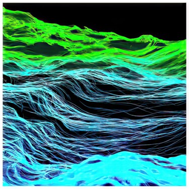 Digital Arts titled "Waves #4215" by Sandro, Original Artwork, Digital Painting