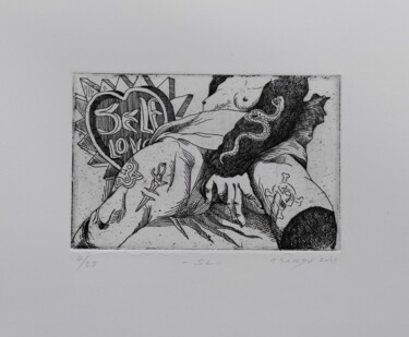 Gravures & estampes intitulée "SL" par Adrian Sandu, Œuvre d'art originale, Eau-forte