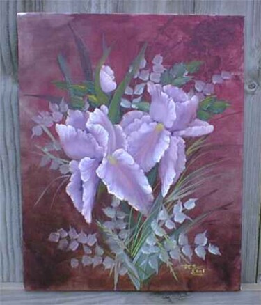 Painting titled "Iris Is" by Sandy Casey Scarborough, Original Artwork