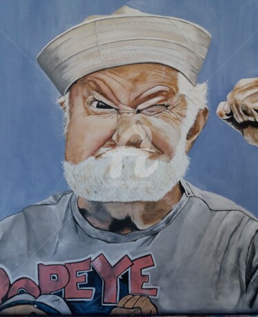 Painting titled ",,Popeye ?"" by Sandy Hofman, Original Artwork, Acrylic