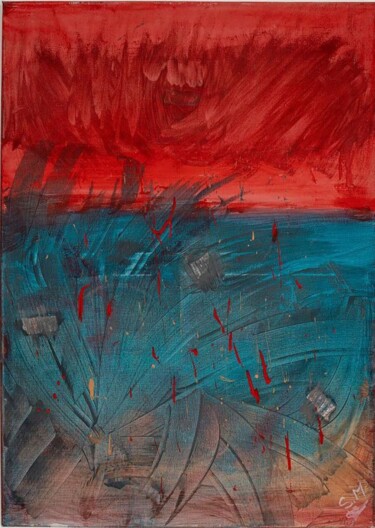 Painting titled "Explosion" by Sandy Madar, Original Artwork, Acrylic