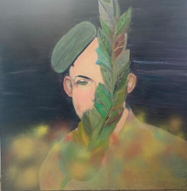 Painting titled "Honorée Mr Gold!" by Sandy Madar, Original Artwork, Acrylic
